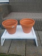 2 terra cotta potten, 2 liter en 24cm, Tuin en Terras, Ophalen, Nieuw, Rond, Minder dan 25 cm