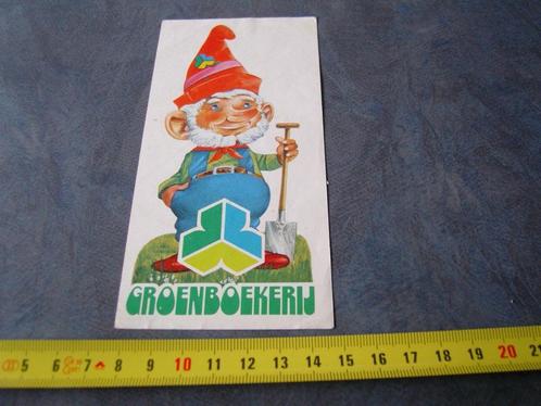 sticker groenboekerij strip kabouter spade, Verzamelen, Stickers, Zo goed als nieuw, Bedrijf of Vereniging, Ophalen