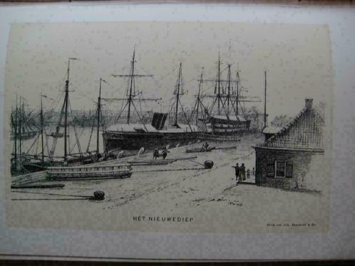 089 / Nieuwediep   Litho 1876, Antiek en Kunst, Kunst | Litho's en Zeefdrukken, Ophalen of Verzenden