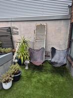 Stalen vlinderstoel met afneembaar leer 3 stuks, Ophalen, Gebruikt, Zwart, Leer