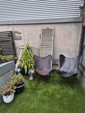 Stalen vlinderstoel met afneembaar leer 3 stuks beschikbaar voor biedingen