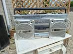 vintage draagbare radio met cassettedeck grijs philips db34, Audio, Tv en Foto, Radio's, Ophalen of Verzenden, Gebruikt, Radio