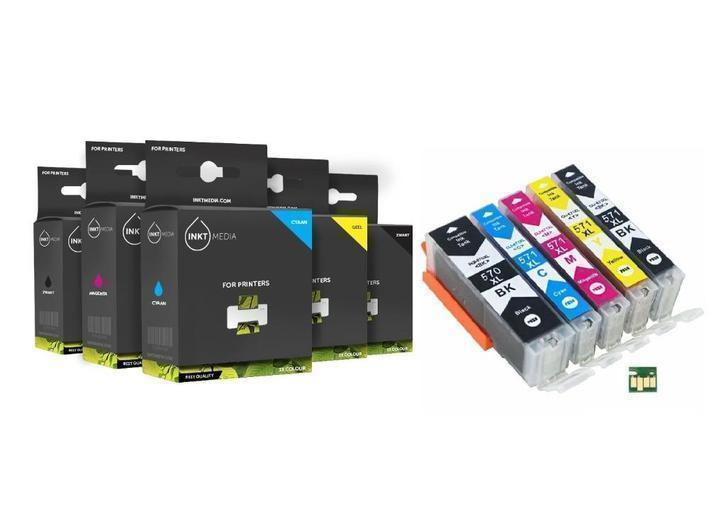 Set Canon PGI-570 & CLI-571 XL serie Inktmedia Huismerk, Computers en Software, Printerbenodigdheden, Nieuw, Cartridge, Ophalen of Verzenden