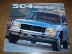 brochure Peugeot 504 modellen 1981, Ophalen of Verzenden, Nieuw, Overige merken