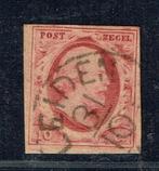 Nederland 1852 nr 2e Koning Willem lll Donkerrood LEIDEN, Postzegels en Munten, Postzegels | Nederland, T/m 1940, Ophalen, Gestempeld