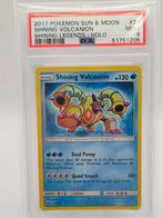 PSA9 Shining Volcanion holo 027 Shining Legends, Ophalen of Verzenden, Zo goed als nieuw, Losse kaart