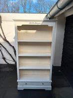 Leuke witte landelijk teak houten boekenkast met lades, Ophalen, Met plank(en), Gebruikt, Teakhout