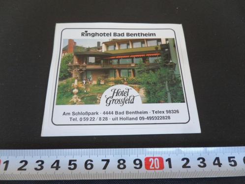 sticker ringhotel bad bentheim hotel grossfeld, Verzamelen, Stickers, Zo goed als nieuw, Bedrijf of Vereniging, Ophalen