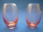 Roze glas 2 vaasjes, Minder dan 50 cm, Glas, Ophalen of Verzenden, Zo goed als nieuw
