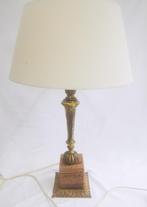 vintage tafellamp Agaat steen onyx messing voet lampenkap, Ophalen of Verzenden, Zo goed als nieuw, Minder dan 50 cm