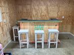 Leuke bar met barstoelen, Huis en Inrichting, Barren, Ophalen of Verzenden, Gebruikt, Inclusief barstoelen
