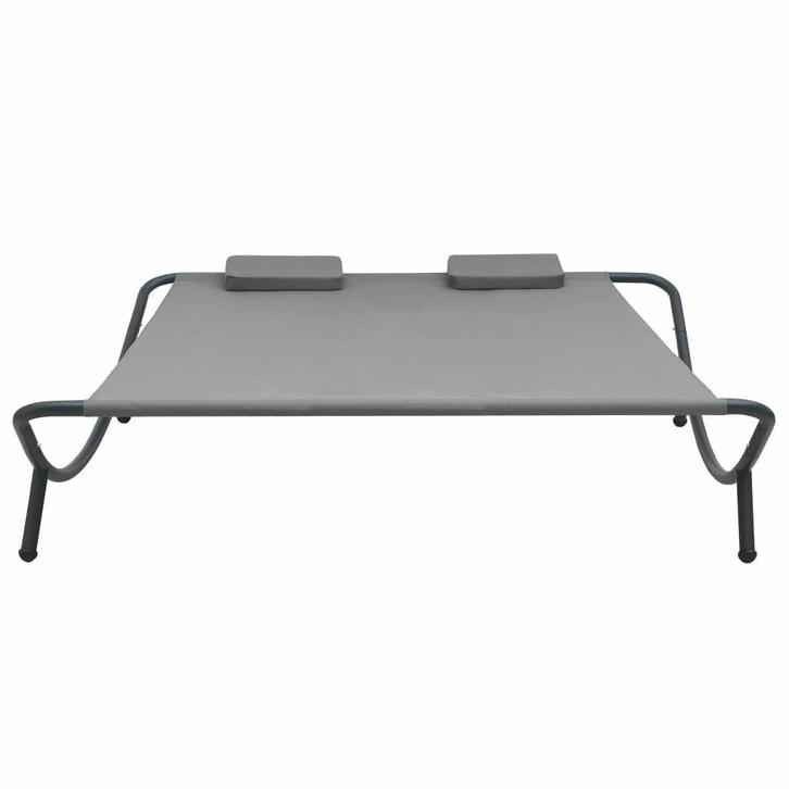 Loungebed stof antraciet, Tuin en Terras, Ligbedden, Nieuw, Aluminium, Ophalen of Verzenden