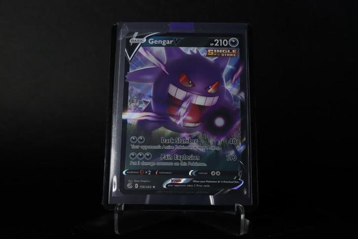 Gengar V (2021) – Fusion Strike 156/264 – Ultra Rare, Hobby en Vrije tijd, Verzamelkaartspellen | Pokémon, Zo goed als nieuw, Ophalen