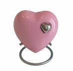 Urn roze hart met klein zilverkleurig hartje, Verzenden, Info@heturnenhuis.nl, Het Urnen Huis, Nieuw