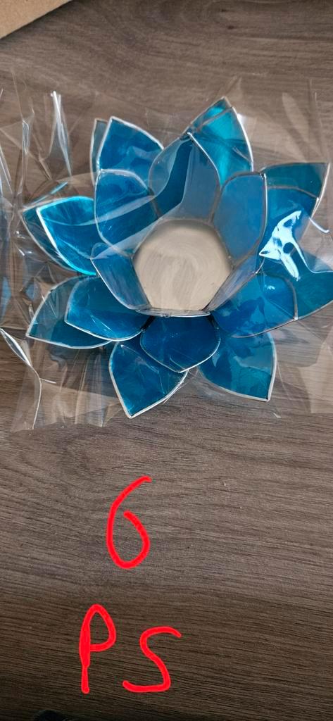 lotus bloemen sfeer lichtjes, Huis en Inrichting, Woonaccessoires | Kandelaars en Kaarsen, Nieuw, Minder dan 25 cm, Overige materialen