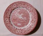 Broadhurst rood set 6 Engelse ontbijtborden bloemen rand, Antiek en Kunst, Ophalen of Verzenden