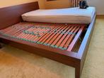 bed 2 persoons, Huis en Inrichting, Slaapkamer | Bedden, Ophalen, Bruin, Tweepersoons, Zo goed als nieuw