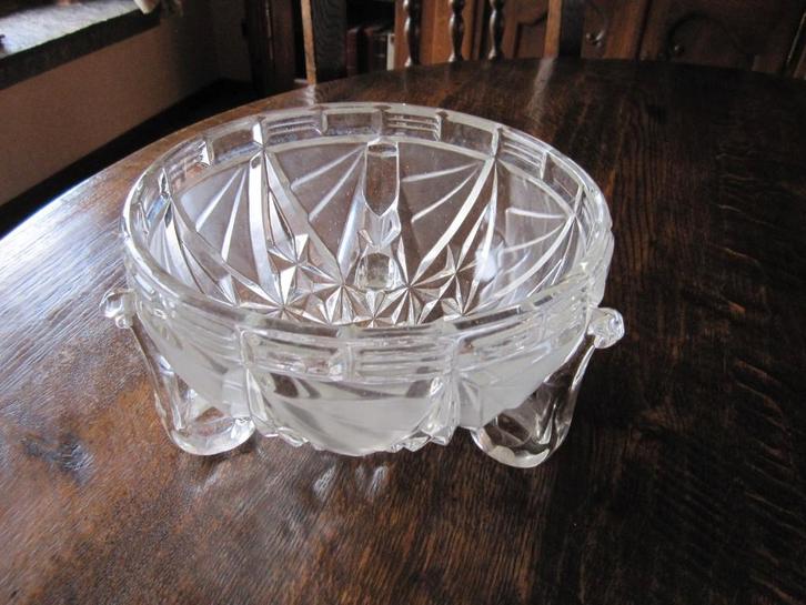 Art deco glas bowl - coupe Libochovice 1930, Antiek en Kunst, Antiek | Glas en Kristal, Verzenden