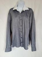 Net grijs overhemd met witte kraag mt L/42 Selected Homme, ., Ophalen of Verzenden, Zo goed als nieuw, Halswijdte 41/42 (L)