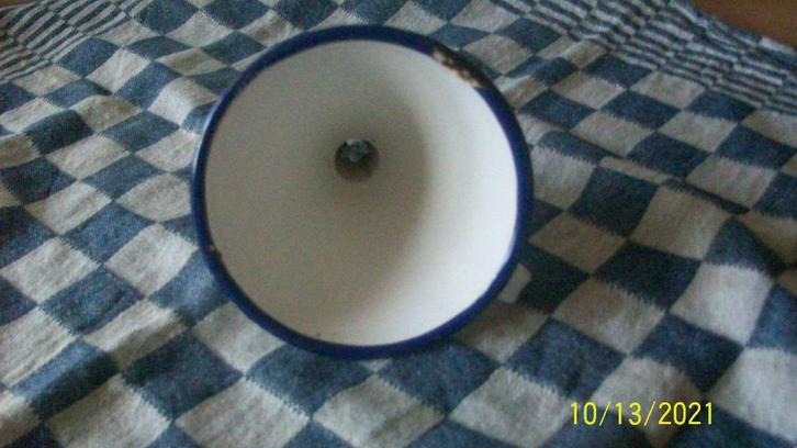 Wit emaille trechtertje, Antiek en Kunst, Antiek | Emaille, Ophalen of Verzenden