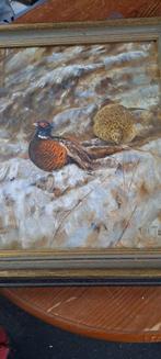 fazanten schilderij, Huis en Inrichting, Minder dan 50 cm, Ophalen of Verzenden, Zo goed als nieuw, Schilderij
