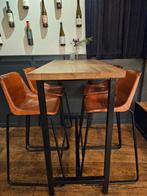 Industriële Barkruk cognac leer Ruw, Huis en Inrichting, Barkrukken, 60 tot 90 cm, Leer, Ophalen of Verzenden, Gebruikt