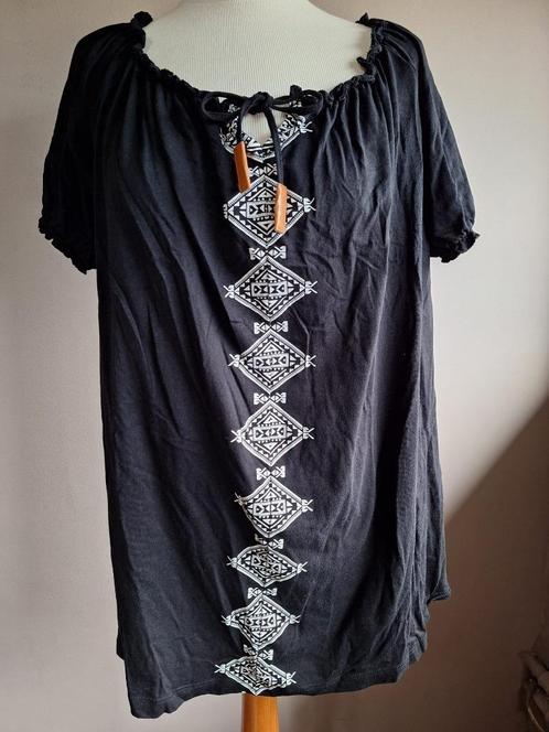 Nieuwe zwarte boho stretch top van John Baner, maat XL/XXL, Kleding | Dames, Tops, Nieuw, Maat 46/48 (XL) of groter, Zwart, Korte mouw