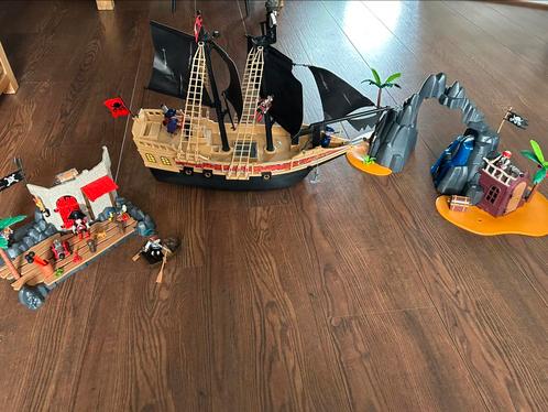 Playmobil piratenschip en eiland, Kinderen en Baby's, Speelgoed | Playmobil, Gebruikt, Complete set, Ophalen of Verzenden