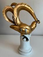 Vintage Porselein Gouden Paradijsvogel Volkstedt Rudolstadt, Antiek en Kunst, Ophalen of Verzenden