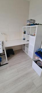 Gratis bureaublad Ikea met opbergkast (Kallax), Ophalen, Gebruikt, Bureau