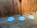 Antieke Lamp met 3 Glazen Kappen, Antiek en Kunst, Ophalen