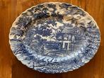 Grote ovalen schaal blauw - English Country Inns ‘Grindley’, Antiek en Kunst, Antiek | Servies los, Ophalen of Verzenden