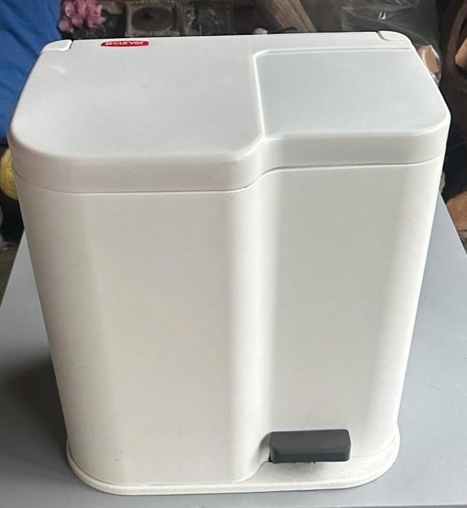 Curver Duo Afvalemmer - Wit, Huis en Inrichting, Woonaccessoires | Prullenbakken, Gebruikt, Kunststof, Minder dan 50 cm, 20 tot 30 liter