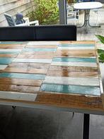 Houten handgemaakte eettafel, 50 tot 100 cm, 150 tot 200 cm, Gebruikt, Rechthoekig