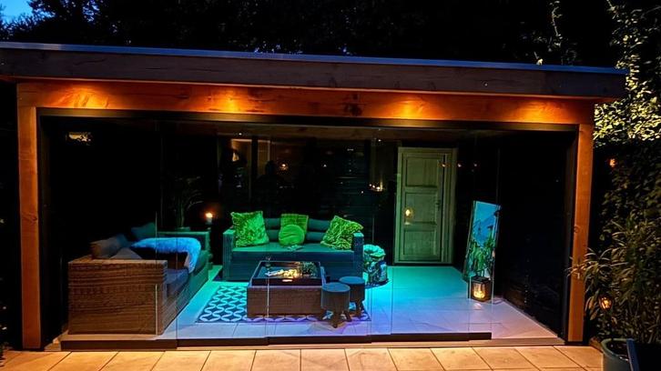 Op maat gemaakte blokhut of overkapping, Tuin en Terras, Tuinhuizen, Nieuw, Blokhut, Hout, Ophalen of Verzenden