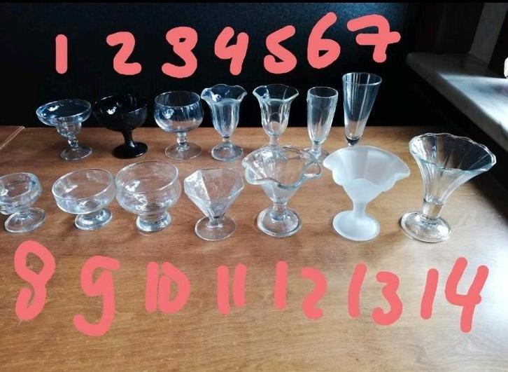 diverse ijscoupes ijsglazen (horeca, partij), Verzamelen, Glas en Borrelglaasjes, Zo goed als nieuw, Overige typen, Ophalen of Verzenden