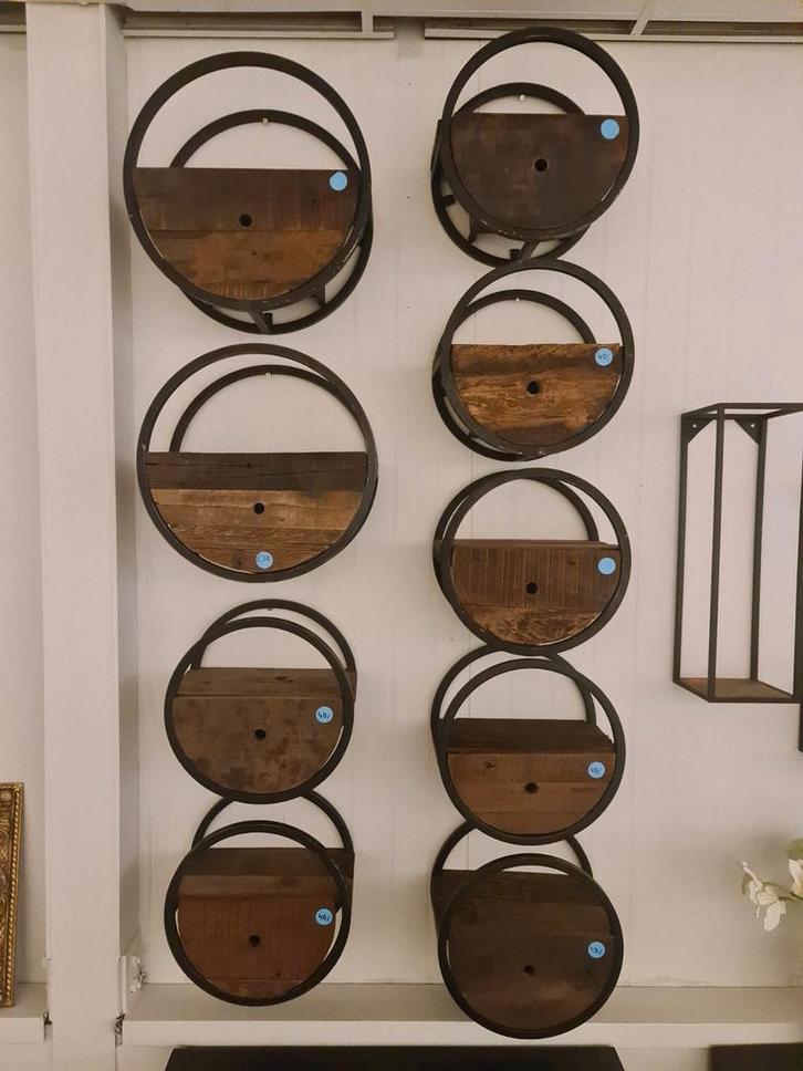 Nieuwe industriële wandkastjes met lade teakhout €40 €55, Huis en Inrichting, Woonaccessoires | Wandplanken en Boekenplanken, Nieuw