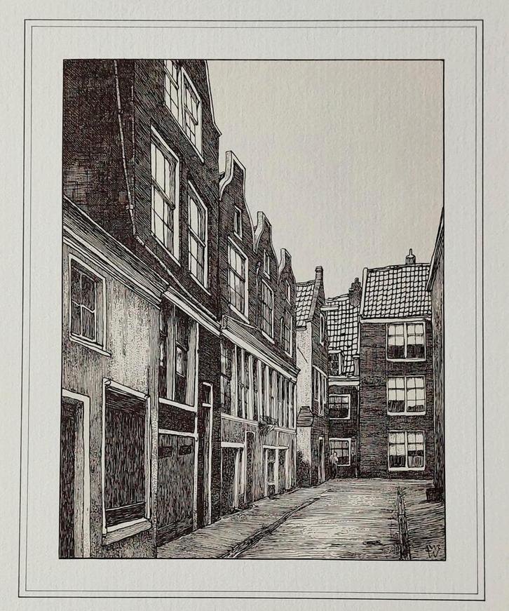 Het Vuile Weespad  ... Amsterdam  ..., Antiek en Kunst, Kunst | Tekeningen en Foto's, Ophalen of Verzenden
