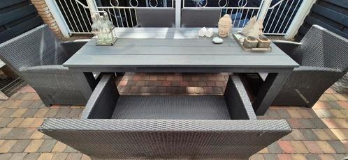 6 Persoons tuinset aangeboden, Tuin en Terras, Tuinsets en Loungesets, Gebruikt, Loungeset, Wicker, 6 zitplaatsen, Bank, Stoel
