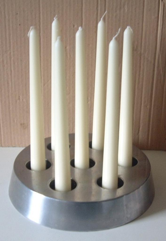 Kandelaar Kaarsenhouder ook voor waxinelichtjes Aluminium, Diversen, Kerst, Gebruikt, Ophalen of Verzenden