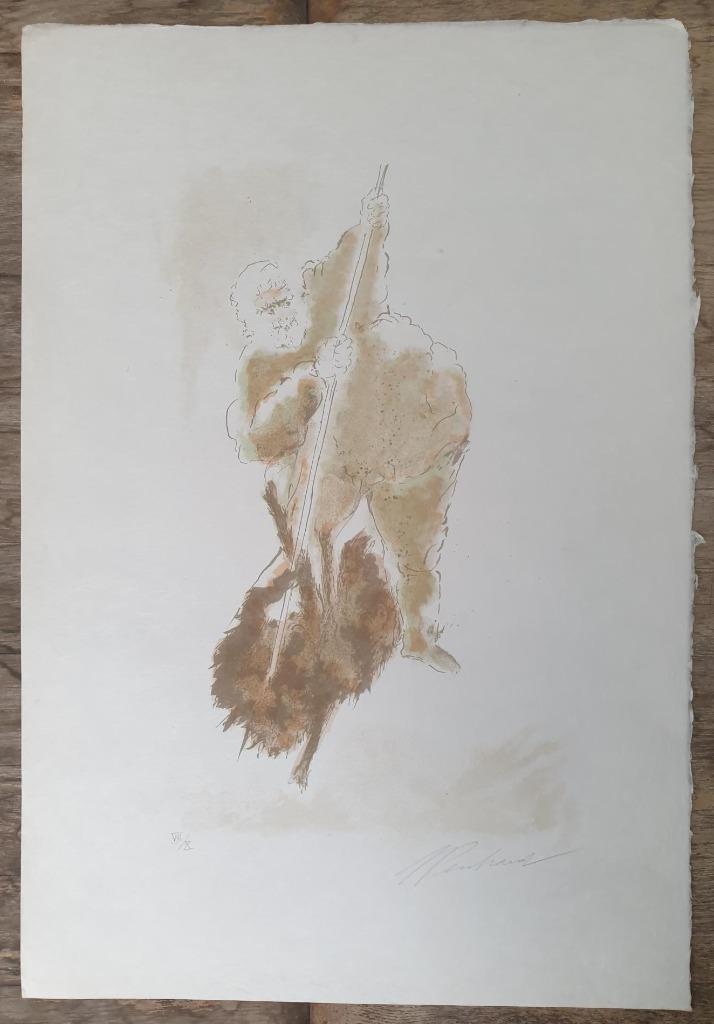 Jean Peschard - Colère - Litho Handgesign., Antiek en Kunst, Kunst | Litho's en Zeefdrukken, Ophalen of Verzenden