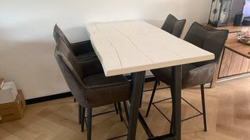 Eettafel de Bommel Wit/Zwart 125x70x93 beschikbaar voor biedingen