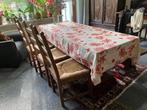 Set tafel, 3 stoelen en bank van Oisterwijks eiken., Huis en Inrichting, Tafels | Eettafels, Ophalen, Eikenhout, 50 tot 100 cm
