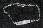 Schattig 925 Zilveren blanco naamarmbandje, 15 cm lang, Verzenden, Gebruikt, Zilver, Armband
