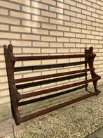 Groot antiek bordenrek 120 cm eiken houtsnijwerk borden rek, Antiek en Kunst, Curiosa en Brocante, Ophalen