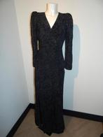 BA&SH chique maxi dress fijn stippeltje wit power shouder M