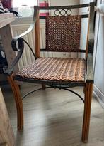 Stoel van stasl met bamboe hout, Huis en Inrichting, Stoelen, Ophalen, Bruin, Zo goed als nieuw, Eén