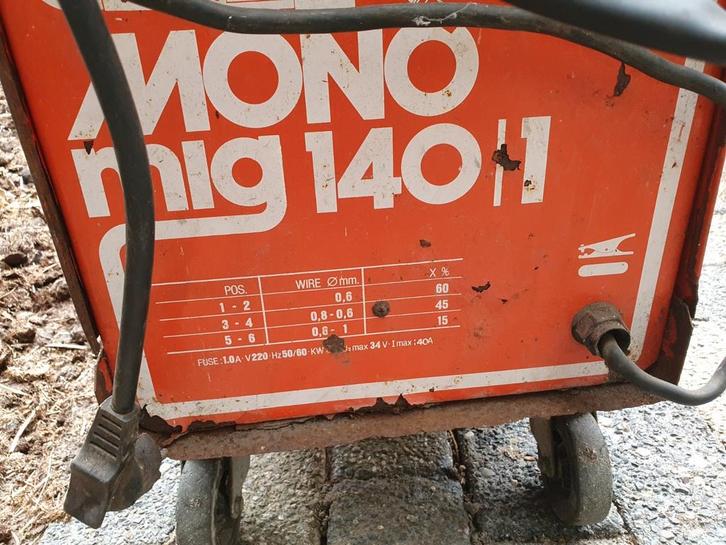 Las apparaat mono mig 140|1, Doe-het-zelf en Verbouw, Gereedschap | Lasapparaten, Gebruikt, Co2, Minder dan 150 ampère, Ophalen