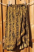 Ambika Mosterdgele Rok met Slangenpatroon - Maat S - Goed, Kleding | Dames, Rokken, Ophalen of Verzenden, Maat 36 (S), Zwart, Onder de knie