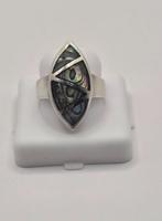 Zilveren ring met sea shell uit Marokko, maat 18, Sieraden, Tassen en Uiterlijk, Ringen, 18 tot 19, Ophalen of Verzenden, Zo goed als nieuw